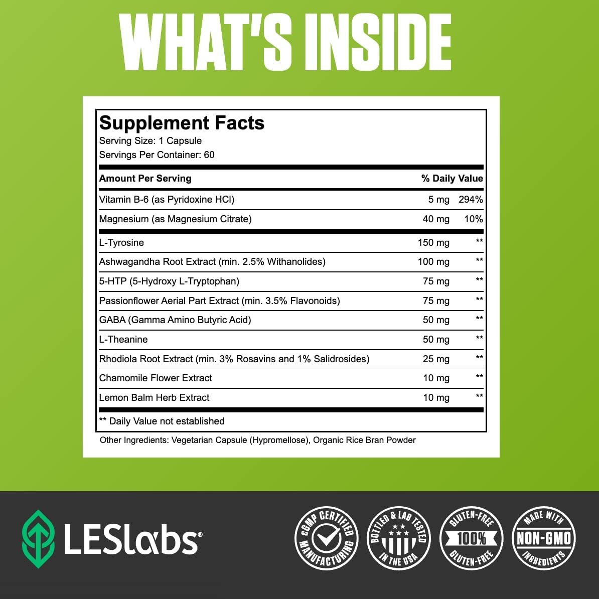 LES Labs Mood Boost Supplement Ingredients
