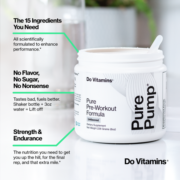 Do Vitamins PurePump Natural Pre-Workout Supplement, Clean Pre-Workout Supplement for Men and Women, Unflavored Key Features