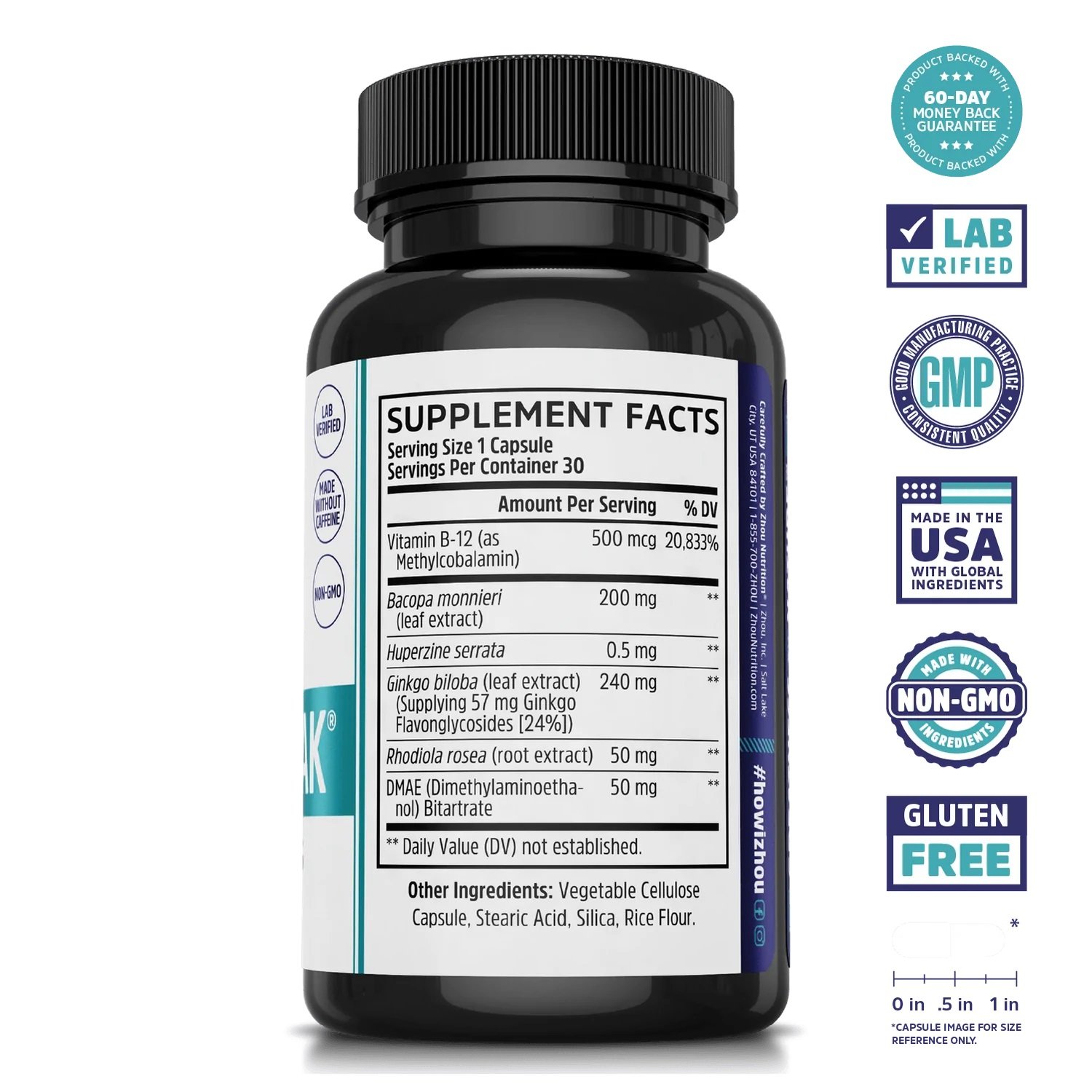 Zhou Neuro Peak Brain Support Supplement Key Ingredients